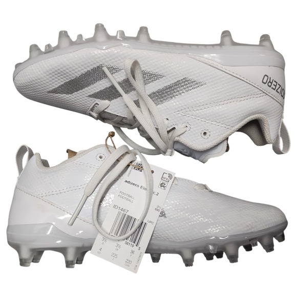 Adidas Adizero Electric.2 Football Cleats Youth US Size 4 White Gray Lace Up - Picture 1 of 8